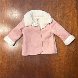 6 Month Girl Baby B’Gosh Pink and Cream Sherpa Jacket, Like New